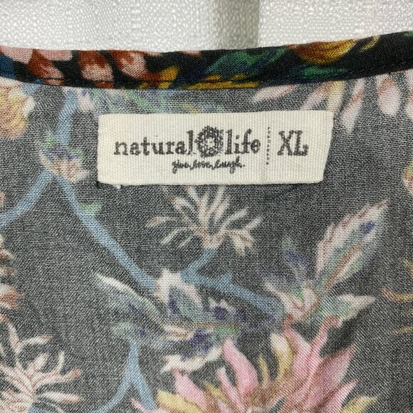 Natural Life Green Floral Maribel Popover Blouse Sz.XL - Picture 6 of 12